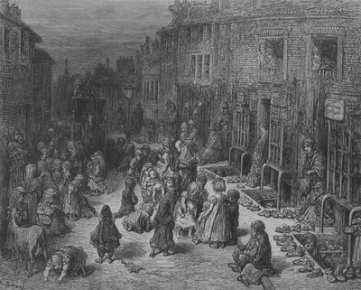 オールドシューズフェア、ダドリーストリート 作： Gustave after Dore